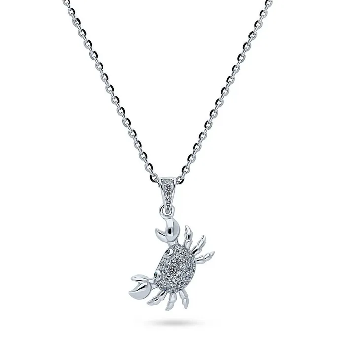 Necklaces BERRICLE Crab CZ Pendant Necklace in Sterling Silver