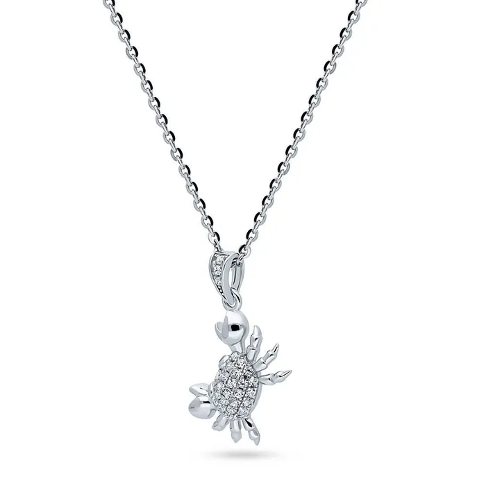 Necklaces BERRICLE Crab CZ Pendant Necklace in Sterling Silver