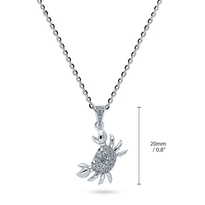 Necklaces BERRICLE Crab CZ Pendant Necklace in Sterling Silver