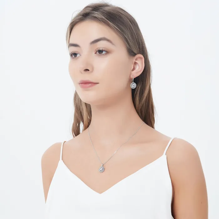 Necklaces BERRICLE Solitaire Woven 125ct CZ Necklace in Sterling Silver