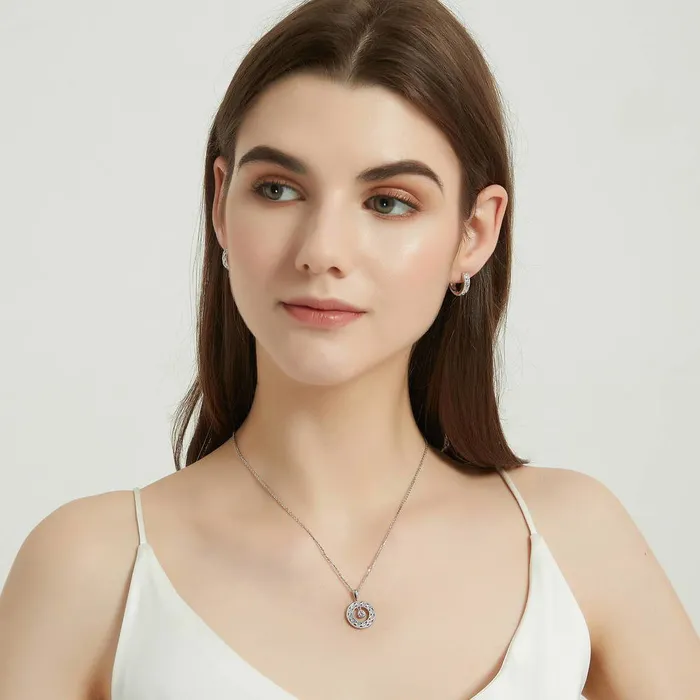 Necklaces BERRICLE Woven Open Circle CZ Necklace in Sterling Silver