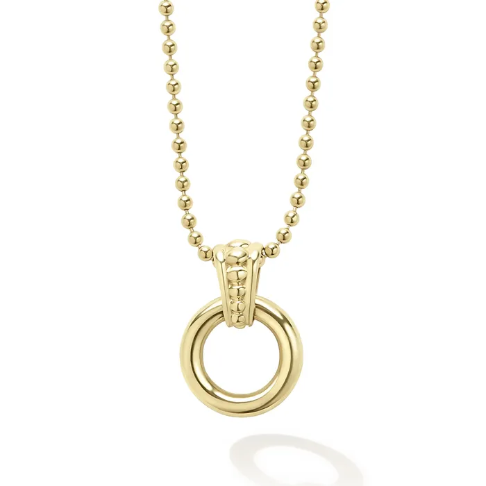 Necklaces Meridian 18K Gold Circle Pendant Necklace LAGOS