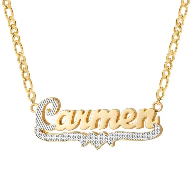Novalico Necklaces Double Plated Cursive Style Name Necklace