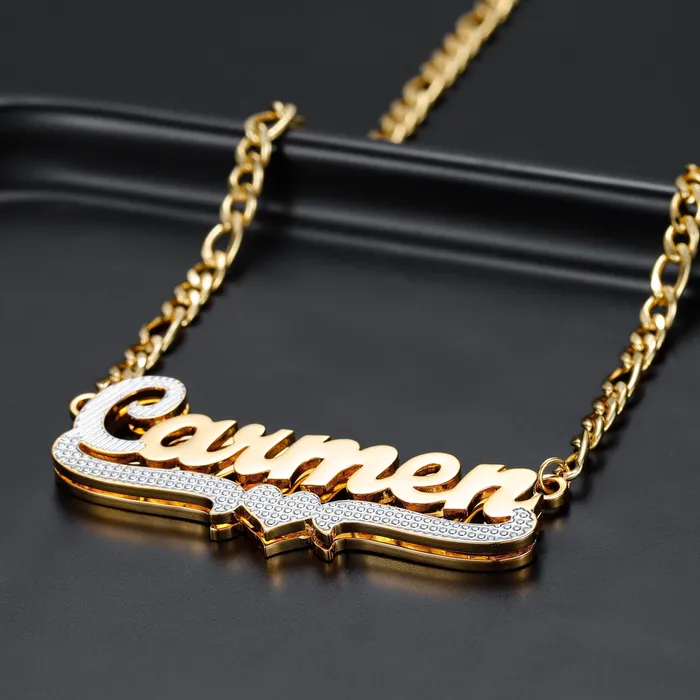 Novalico Necklaces Double Plated Cursive Style Name Necklace Novalico Necklaces Double Plated Cursive Style Name Necklace