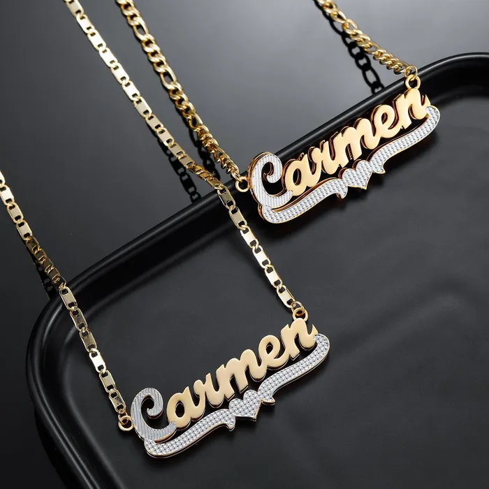 Novalico Necklaces Double Plated Cursive Style Name Necklace Novalico Necklaces Double Plated Cursive Style Name Necklace
