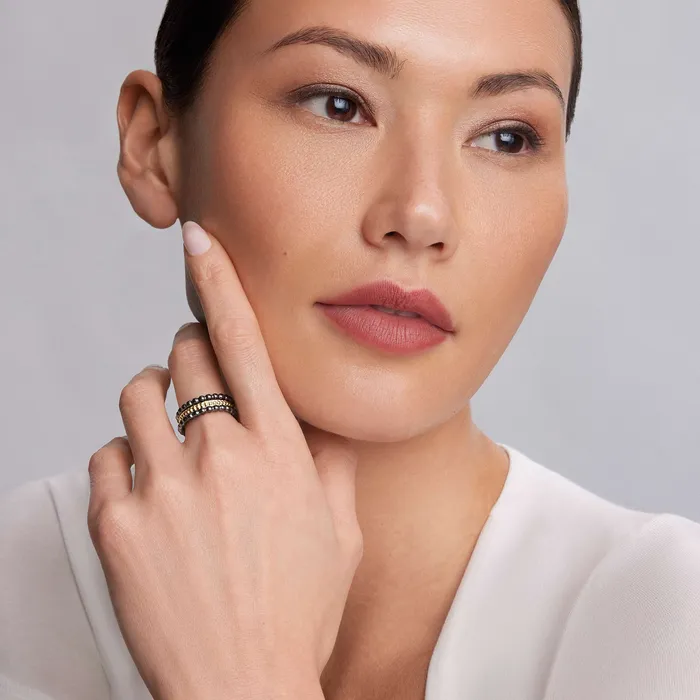 PreStyled Sets Lagos Meridian 18K Gold and Ceramic Stacking Rings PreStyled Sets Lagos Meridian 18K Gold and Ceramic Stacking Rings