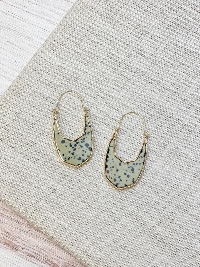 Prep Obsessed CT Semi Precious Geo Stone Earrings Spotted Earrings
