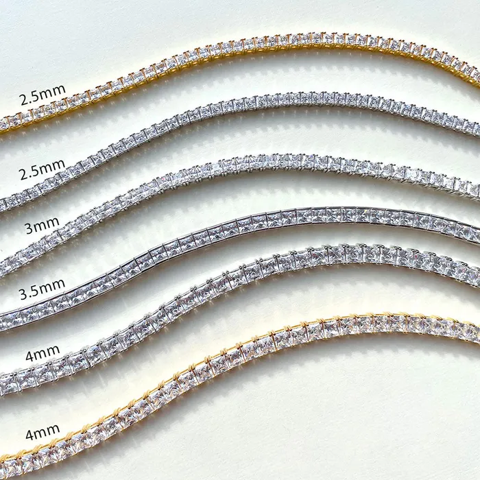 Princess CZ Tennis Bracelet in Gold Flashed Sterling Silver BERRICLE Bracelets