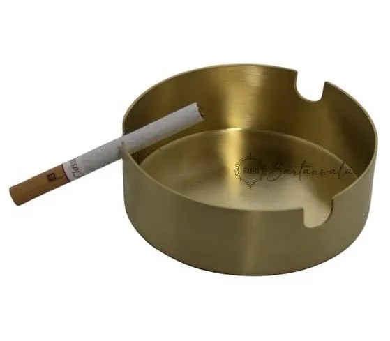 PURI Pure BrassPital Round Open Ashtray Brushed Matt Finish Dropshipped via Social Commerce Network Rings