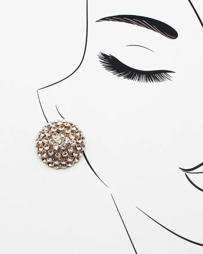 Rhinestone Button Earrings 01112024 Earrings