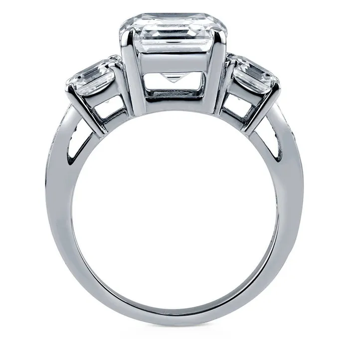 Rings BERRICLE 3Stone 41ct Asscher CZ Ring in Sterling Silver