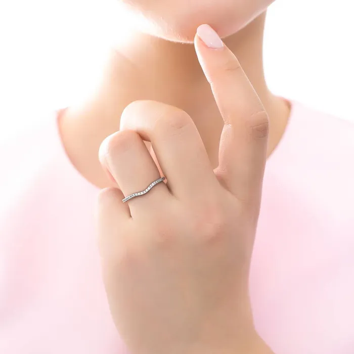 Rings BERRICLE Solitaire Wishbone Red Princess CZ Ring Set in Sterling Silver