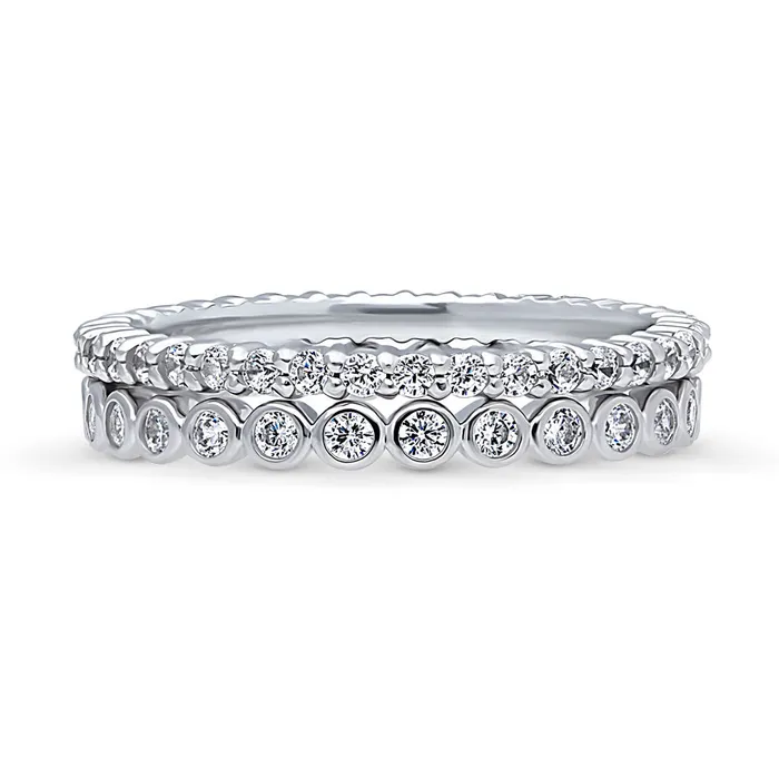 Rings Bubble Pave CZ Eternity Ring Set in Sterling Silver BERRICLE