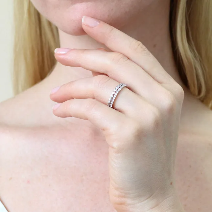 Rings Bubble Pave CZ Eternity Ring Set in Sterling Silver BERRICLE