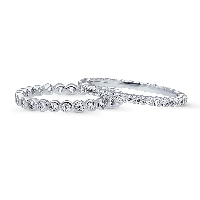 Rings Bubble Pave CZ Eternity Ring Set in Sterling Silver BERRICLE