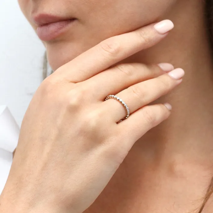 Rings Bubble Pave CZ Eternity Ring Set in Sterling Silver BERRICLE