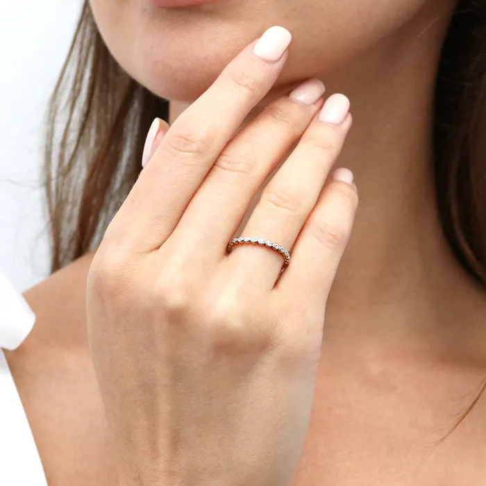 Rings Bubble Pave CZ Eternity Ring Set in Sterling Silver BERRICLE