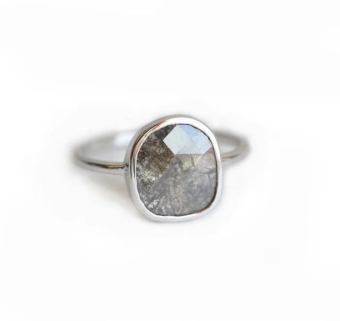 Rings Capucinne Heidi Salt Pepper Diamond Slice Ring
