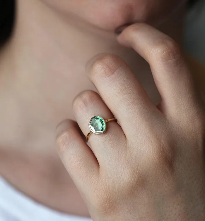 Rings Capucinne Heidi Salt Pepper Diamond Slice Ring