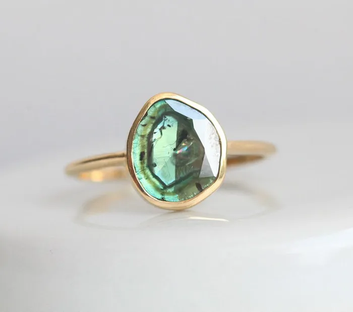 Rings Capucinne Heidi Salt Pepper Diamond Slice Ring