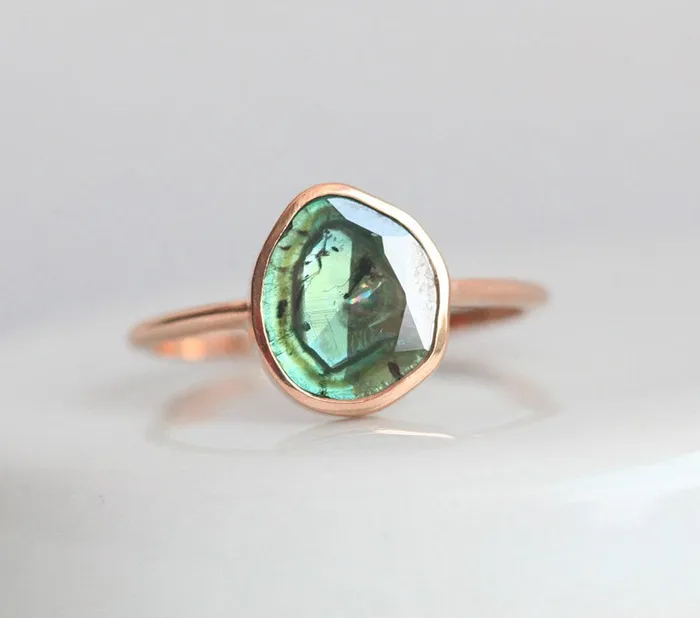 Rings Capucinne Heidi Salt Pepper Diamond Slice Ring