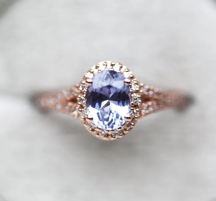 Rings Cristina Sapphire Diamond Halo Ring capucinne