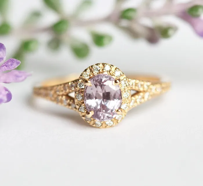 Rings Cristina Sapphire Diamond Halo Ring capucinne