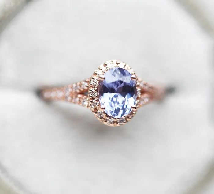 Rings Cristina Sapphire Diamond Halo Ring capucinne