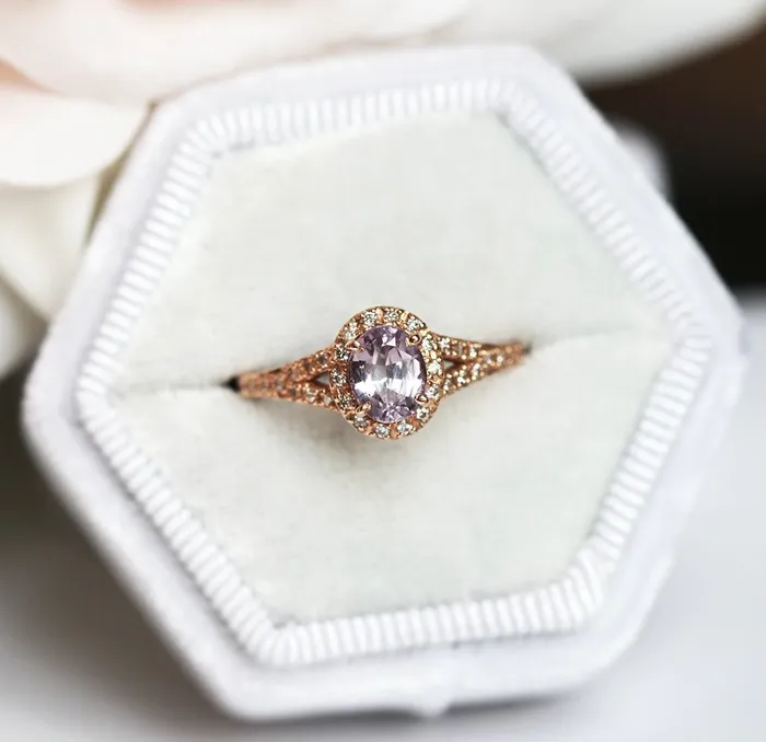 Rings Cristina Sapphire Diamond Halo Ring capucinne