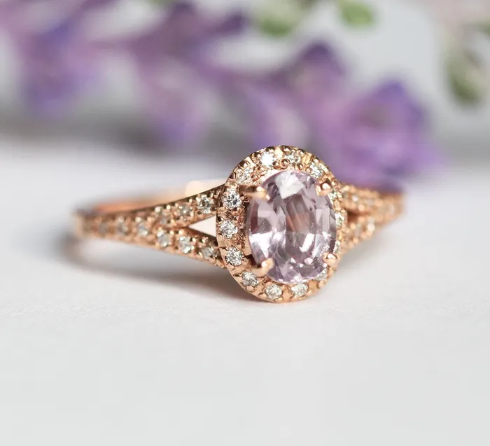 Rings Cristina Sapphire Diamond Halo Ring capucinne