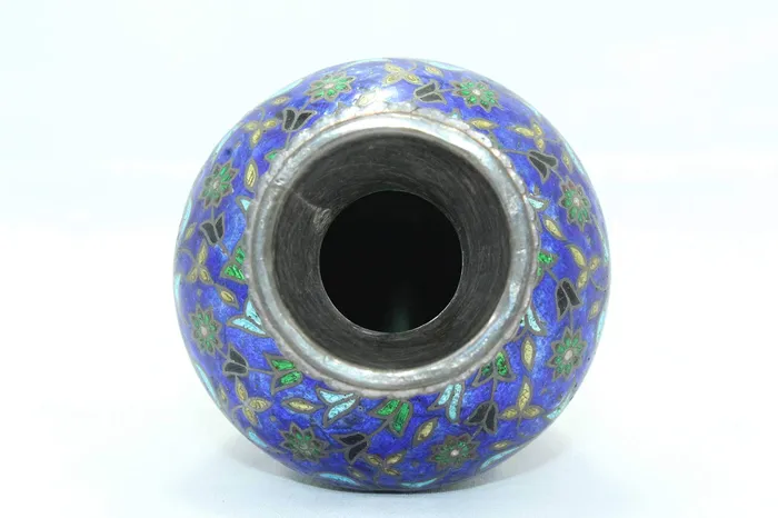 Rings Dropshipped via Social Commerce Network PH Artistic Antique Old Flower Vase Handmade Indian Enamel Work 925 Sterling Silver 4