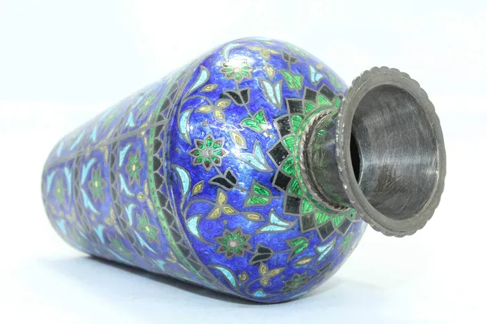 Rings Dropshipped via Social Commerce Network PH Artistic Antique Old Flower Vase Handmade Indian Enamel Work 925 Sterling Silver 4