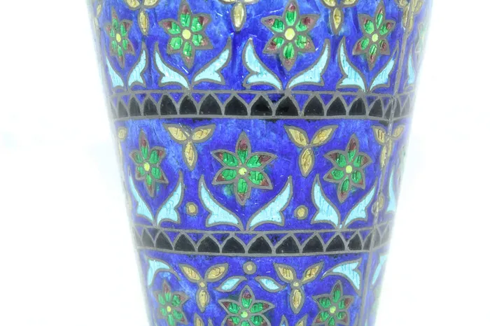 Rings Dropshipped via Social Commerce Network PH Artistic Antique Old Flower Vase Handmade Indian Enamel Work 925 Sterling Silver 4