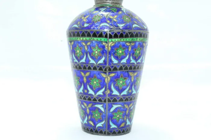 Rings Dropshipped via Social Commerce Network PH Artistic Antique Old Flower Vase Handmade Indian Enamel Work 925 Sterling Silver 4