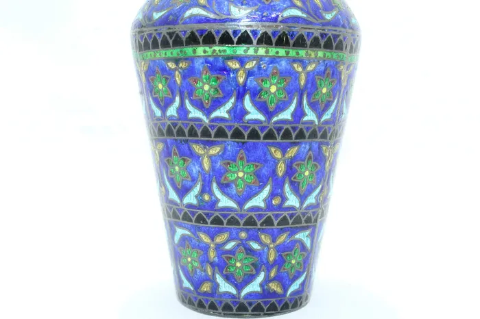 Rings Dropshipped via Social Commerce Network PH Artistic Antique Old Flower Vase Handmade Indian Enamel Work 925 Sterling Silver 4