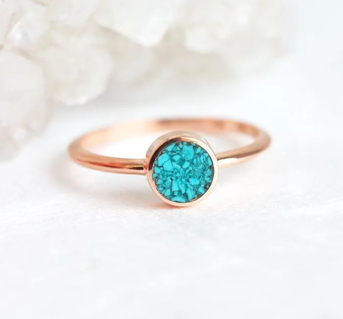 Rings Round Turquoise Ring Turquoise Engagement Ring Capucinne