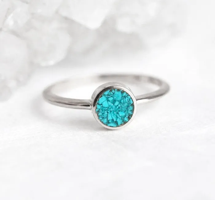 Rings Round Turquoise Ring Turquoise Engagement Ring Capucinne