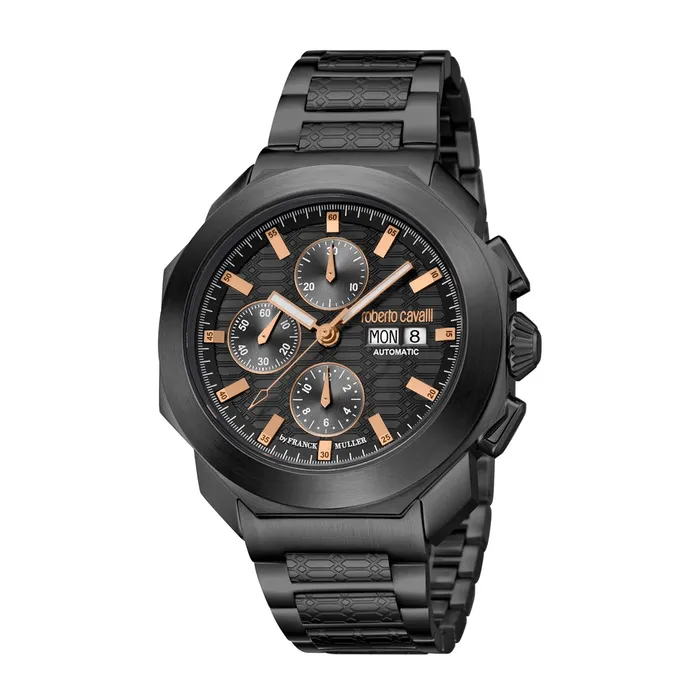 Roberto Cavalli Bracelets Roberto Cavalli Mens Automatic Watch Matte Black Metal Bracelet Black Dial Roberto Cavalli Bracelets Roberto Cavalli Mens Automatic Watch Matte Black Metal Bracelet Black Dial