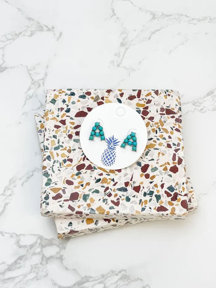 SemiPrecious Turquoise Initial Post Earrings Prep Obsessed MOA Earrings