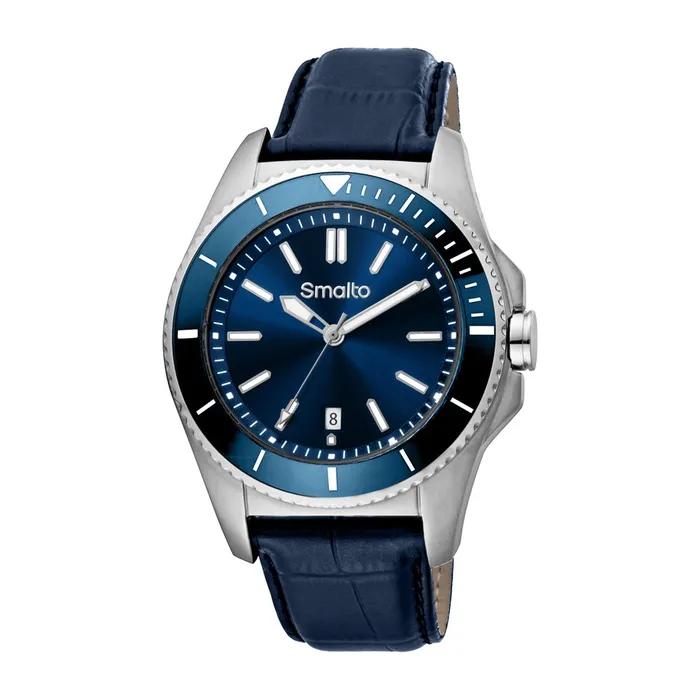 Smalto Mens Stainless Steel Watch With Blue Dial Smalto Bracelets
