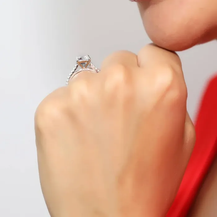 Solitaire 26ct Emerald Cut CZ Ring in Sterling Silver BERRICLE Rings
