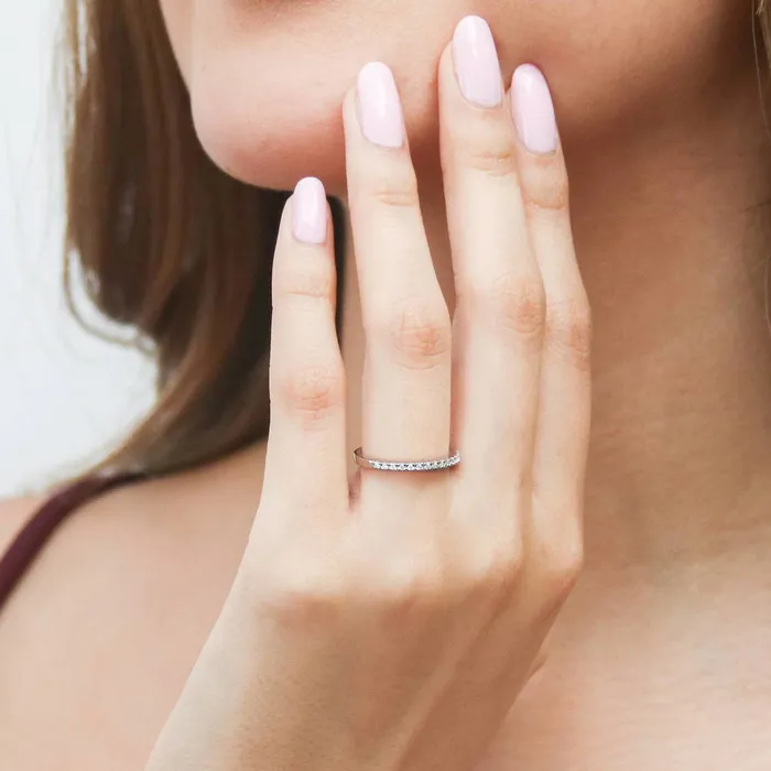 Solitaire EastWest Emerald Cut CZ Ring Set in Sterling Silver BERRICLE Rings