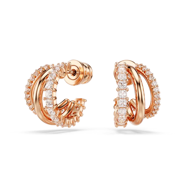 Swarovski Earrings Swarovski Hyperbola Hoop Earrings Mixed cuts Mini White Rose goldtone plated Swarovski Earrings Swarovski Hyperbola Hoop Earrings Mixed cuts Mini White Rose goldtone plated