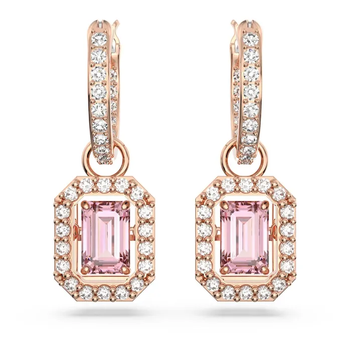 Swarovski Millenia drop earrings Octagon cut Pink Rose goldtone plated Swarovski Earrings Swarovski Millenia drop earrings Octagon cut Pink Rose goldtone plated Swarovski Earrings