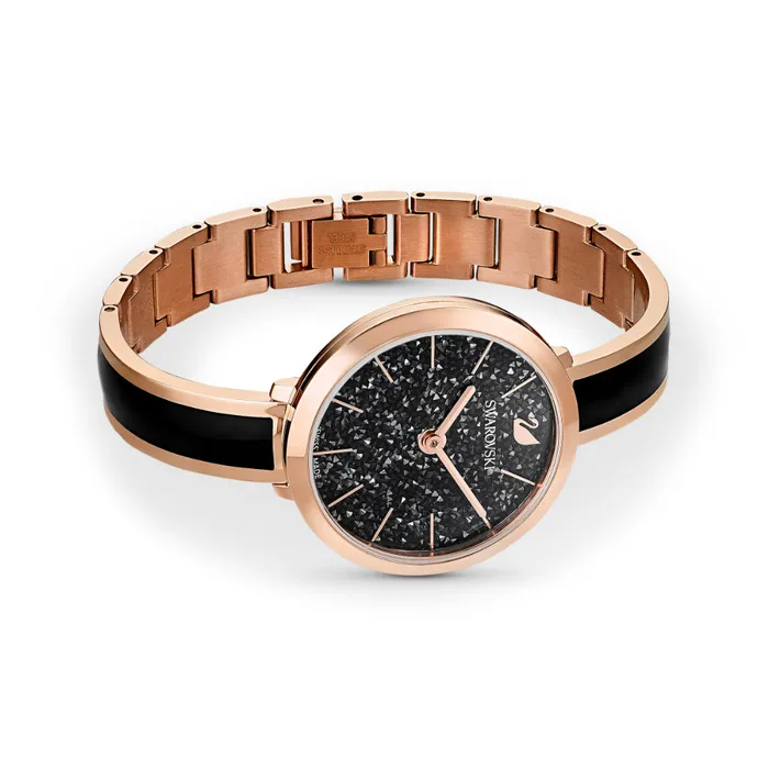 Swarovski Swarovski Crystalline Delight Watch Metal Bracelet Black RoseGold Tone Pvd Bracelets