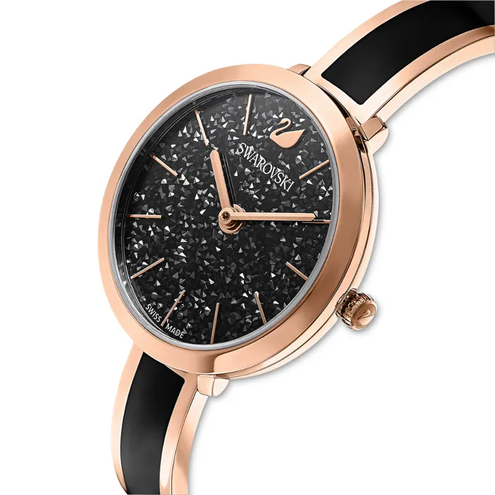 Swarovski Swarovski Crystalline Delight Watch Metal Bracelet Black RoseGold Tone Pvd Bracelets