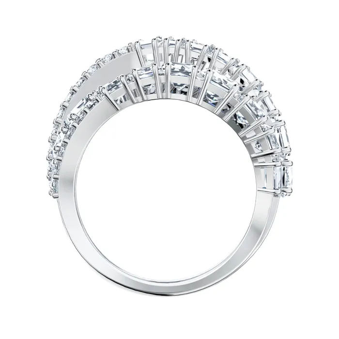 Swarovski Twist Wrap Ring White Rhodium Plated Size60 Swarovski Rings