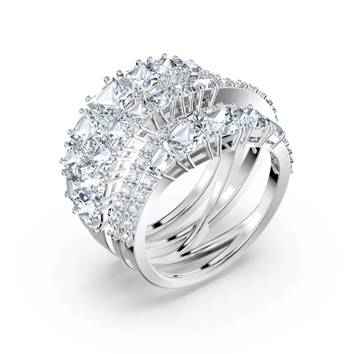 Swarovski Twist Wrap Ring White Rhodium Plated Size60 Swarovski Rings