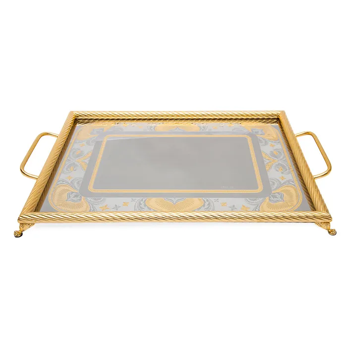 Tresors Naif Gold Rectangular Tray Tresors PreStyled Sets Tresors Naif Gold Rectangular Tray Tresors PreStyled Sets