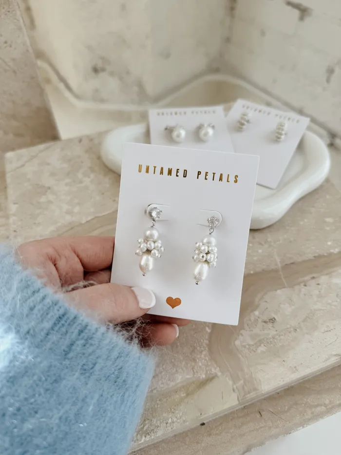 Untamed Petals Sydney Pearl Drops Earrings